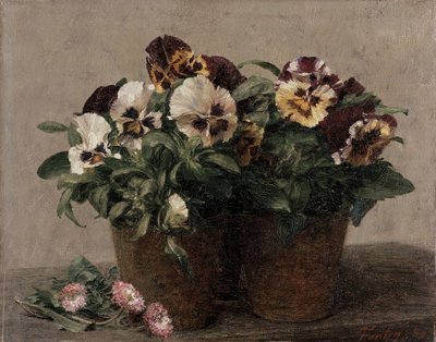 Naturaleza Muerta de Pensamientos y Margaritas, 1889 de Ignace Henri Jean Fantin Latour