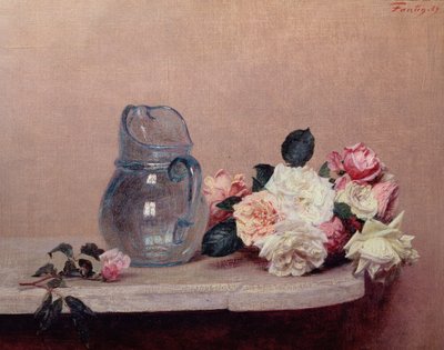 Naturaleza Muerta con Rosas, 1889 de Ignace Henri Jean Fantin Latour