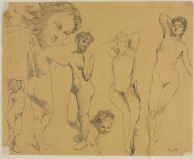 Estudios de desnudos femeninos, c. 1895 de Ignace Henri Jean Fantin Latour