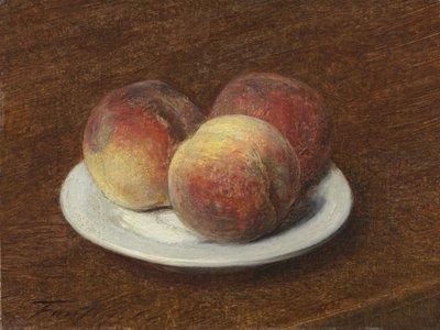 Tres duraznos en un plato, 1868 de Ignace Henri Jean Fantin Latour