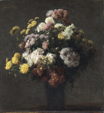 Jarrón con Crisantemos de Ignace Henri Jean Fantin Latour