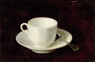 Taza y platillo blancos, 1864 de Ignace Henri Jean Fantin Latour