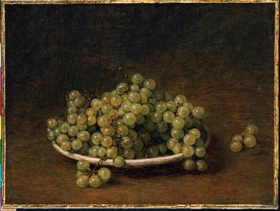 Uvas blancas en un plato de Ignace Henri Jean Fantin Latour