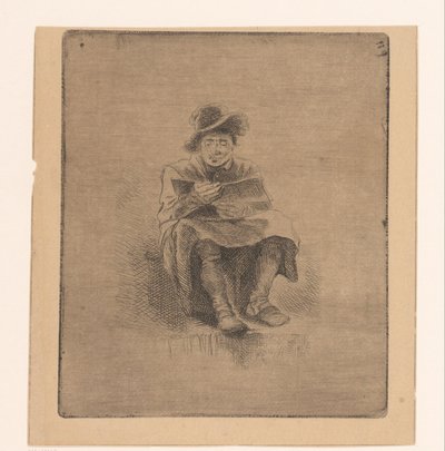 hombre leyendo de Ignace Joseph de Claussin (attributed to)