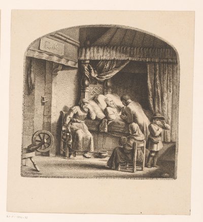 Anciano en el lecho de muerte de Ignace Joseph de Claussin (attributed to)