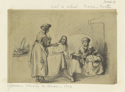 Christus bij María como Martha Colección de ochenta y cinco grabados originales (título de la serie) de Ignace Joseph de Claussin (possibly)