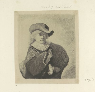 Autorretrato con sombrero de ala ancha y capa bordada Recueil de quatre-vingt-cinq estampes originales (título de la serie) de Ignace Joseph de Claussin