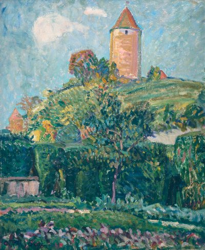 Vista de Romont (óleo sobre cartón) de Ignace Nazaire Oswald Pilloud