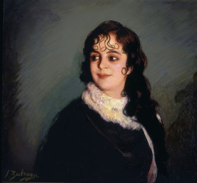 Retrato de muchacha con rizos sobre la frente y en la patilla – Siglo XX de Ignacio Zuloaga y Zabaleta