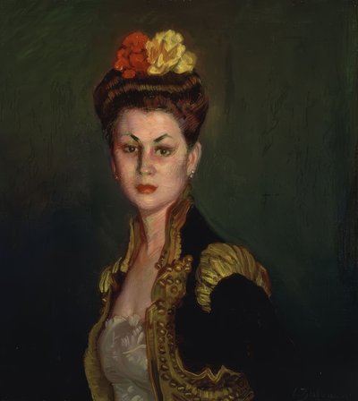Retrato de señora con moño y chaquetilla de torero de Ignacio Zuloaga y Zabaleta