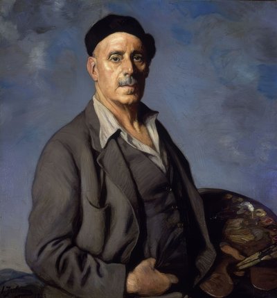 Autorretrato con fondo azul (1942) de Ignacio Zuloaga y Zabaleta