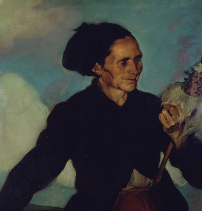 Mujer hilando – 1911 de Ignacio Zuloaga y Zabaleta