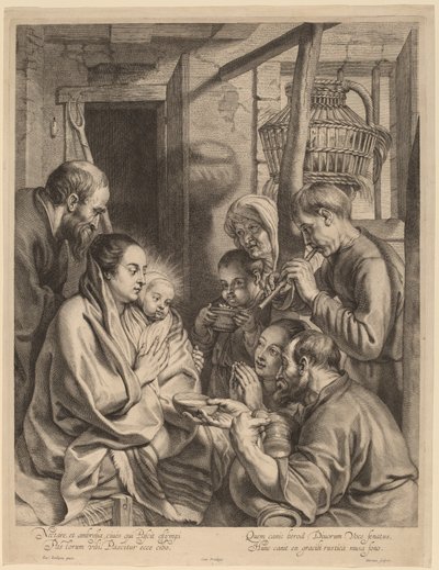 La Adoración de los Pastores de Ignatius Cornelis Marinus after Jacob Jordaens