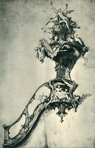Diseño para un púlpito, mediados-finales del siglo XVIII, 1943 de Ignatz Günther
