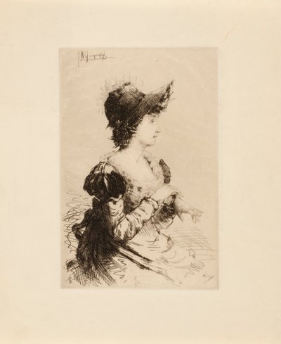 Sin título (mujer poniéndose guantes) de Ignaz Marcel Gaugengigl