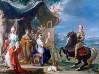 Retrato Ecuestre de un Noble como Protector de las Artes de Ignaz Stern