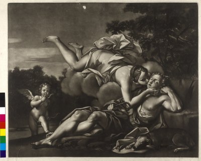 Mezzotinta de Ignatius Unterberger Selene y Endymion (mezzotinta) de Ignaz Unterberger