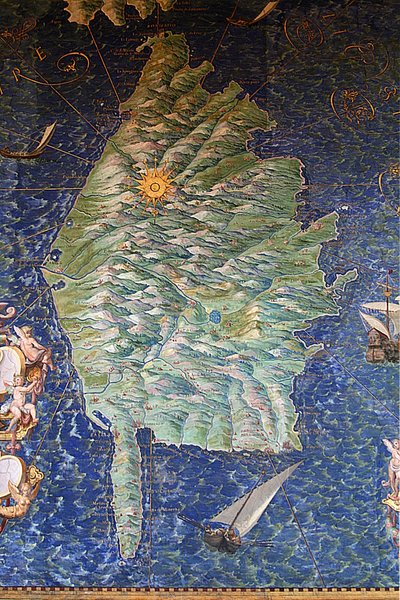 Mapa de Córcega - Galería de Mapas - Museos Vaticanos. de Ignazio Danti