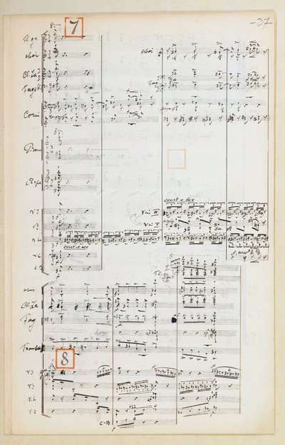 Partitura manuscrita con Suite orquestal reducida para El pájaro de fuego de Igor Stravinsky (1882-1971) de Igor Stravinsky