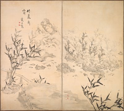 Bambú en buen tiempo después de la lluvia, mediados del siglo XVIII de Taiga Ike