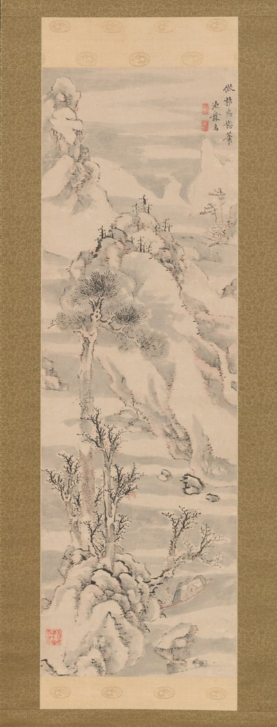 Paisaje invernal, en el estilo de Guo Zhongshu, finales del siglo XVIII de Ike no Taiga