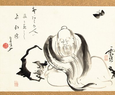 Zhuang Zi soñando con una mariposa de Ike no Taiga