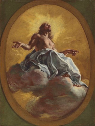 Cristo en gloria, en un óvalo pintado de Il Baciccio