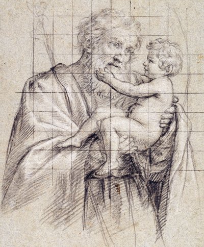 San José sosteniendo al Niño Jesús de Il Sassoferrato