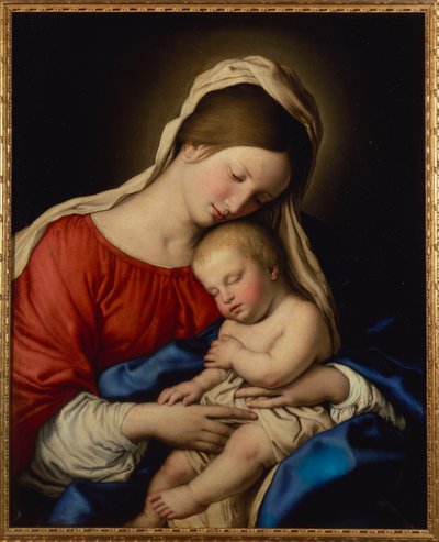 La Madonna con el Niño Cristo Dormido de Il Sassoferrato