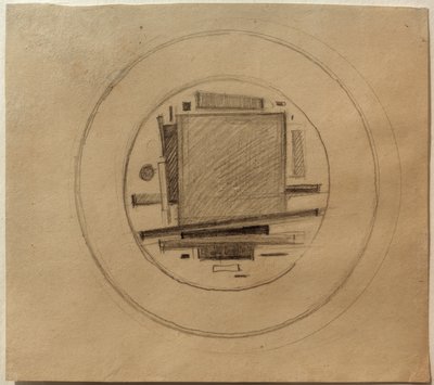Diseño de una pintura suprematista para porcelana de Ilja Grigorewitsch Tschaschnik