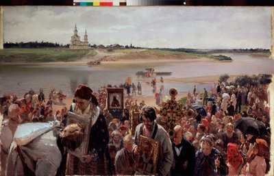 Procesión de Semana Santa. Pintura de Illarion Mikhailovich Pryanishnikov (1840-1894), óleo sobre lienzo de Illarion Mikhailovich Pryanishnikov