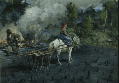 Preparación del suelo para linaza en la región de Vologda, 1873 de Illarion Mikhailovich Pryanishnikov