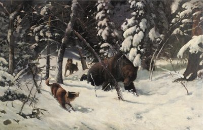 La caza del oso de Illarion Mikhailovich Pryanishnikov