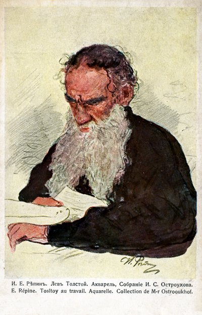Leo Tolstoy trabajando por Repin de Ilya Efimovich (after) Repin