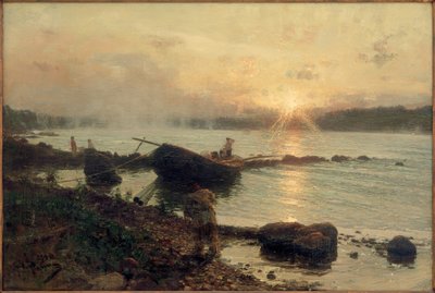 En el Dvina occidental. Amanecer de Ilya Efimovich Repin