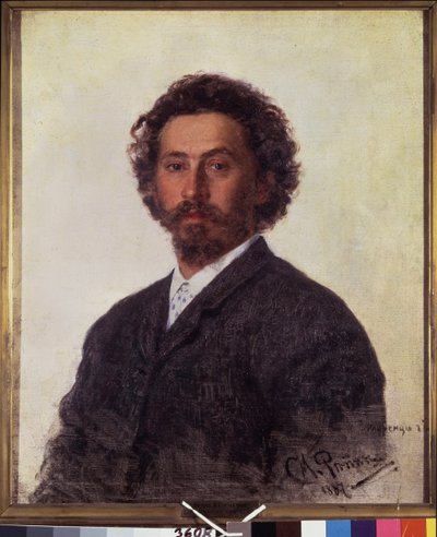 Auto retrato. Pintura de Ilya Yefimovich Repin (Ilia Repin) (1844-1930), óleo sobre lienzo de Ilya Efimovich Repin