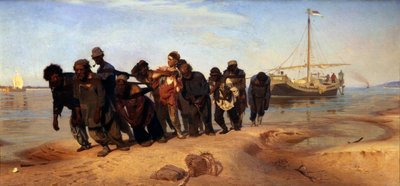 Los cargadores de barcazas en el Volga, 1872-1873 de Ilya Efimovich Repin