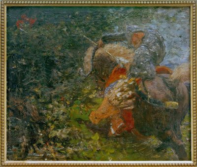 El caballero Ilja Muromec y el ladrón Solowej de Ilya Efimovich Repin