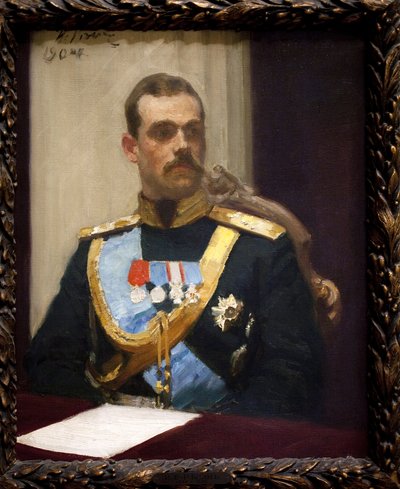 Gran Duque Mikhail Alexandrovich Romanov, o Michael de Rusia (1878-1918). Óleo sobre lienzo. de Ilya Efimovich Repin