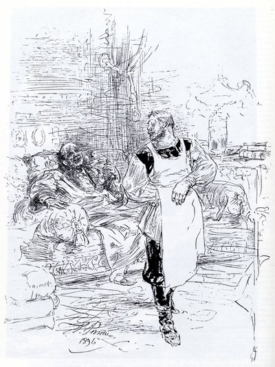 Ilustración para la novela La muerte de Iván Ilich de León Tolstói, 1896 de Ilya Efimovich Repin