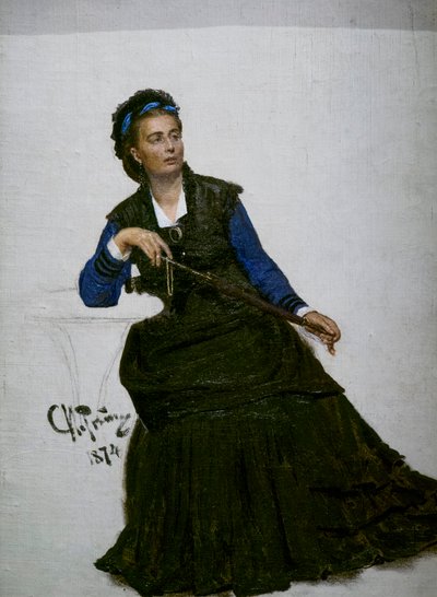 SEÑORA JUGANDO CON SU PARAGUAS de Ilya Efimovich Repin