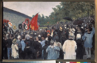 La reunión anual en el cementerio Pere Lachaise de París. (Frente al Muro Federado, frente al cual fueron fusilados los combatientes de la Comuna en 1871, que desde entonces se ha convertido en el símbolo de la lucha por la libertad y los ideales revolucio de Ilya Efimovich Repin