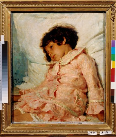 Retrato de Nadia (Nadya) Repina, hija del artista. Pintura de Ilya Yefimovich Repin (Repin) (1844-1930), óleo sobre lienzo de Ilya Efimovich Repin