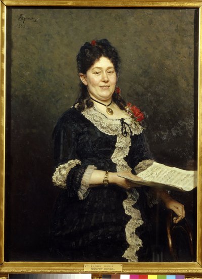 Retrato de la cantante soprano Alexandra Molas (1845-1929). (Retrato del Cantante de Ópera A. Molas). Pintura de Ilya Yefimovich Repin (Ilia Repin) (1844-1930), óleo sobre lienzo de Ilya Efimovich Repin