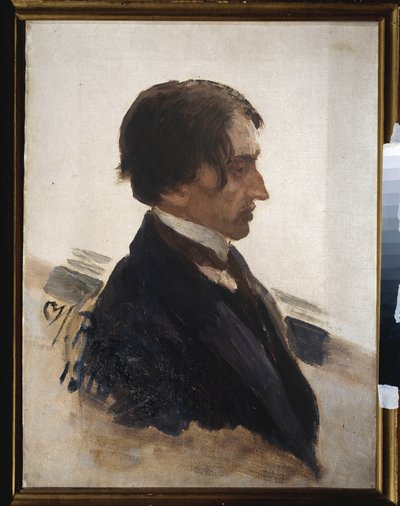 Retrato del artista Isaak Brodsky (Brodski) (1883-1939). Pintura de Ilya Repin (Ilia Repin) (1844-1930), óleo sobre lienzo de Ilya Efimovich Repin