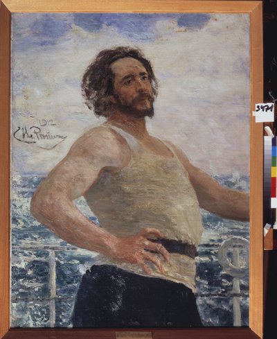 Retrato del escritor Leonid Andreiev (1871-1919). Pintura de Ilya Yefimovich Repin (Ilia Repin) (1844-1930), óleo sobre lienzo de Ilya Efimovich Repin