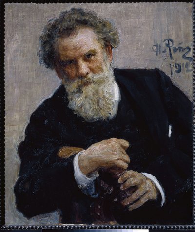 Retrato del escritor Vladimir Korolenko (1853-1921). (Retrato del Autor V. Korolenko). Pintura de Ilya Yefimovich Repin (Ilia Repin) (1844-1930), óleo sobre lienzo de Ilya Efimovich Repin