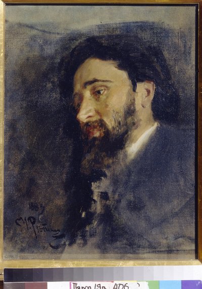 Retrato del escritor Vsevolod Mikhailovich Garchine (1855-1888). (retrato del Autor V. M. Garshin). Pintura de Ilya Refimovich Repin (Ilia Repin) (1844-1930), óleo sobre lienzo de Ilya Efimovich Repin