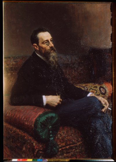 Retrato del compositor Nicolás (Nikolai) Rimsky Korsakov (Rimsky-Korsakov) (1844-1908). Pintura de Ilya Repin (Ilia Repin) (1844-1930), óleo sobre lienzo de Ilya Efimovich Repin
