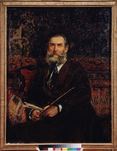 Retrato del pintor Alexey Bogolyubov (Bogolyubov y Bogolyubov) (1824-1896). Pintura de Ilya Yefimovitch Repin (Ilya Repine) (1844-1930), huile sir toile de Ilya Efimovich Repin